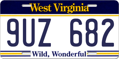 WV license plate 9UZ682