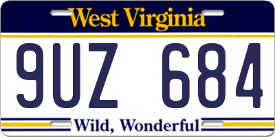 WV license plate 9UZ684