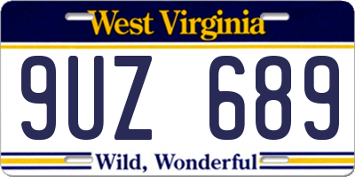 WV license plate 9UZ689