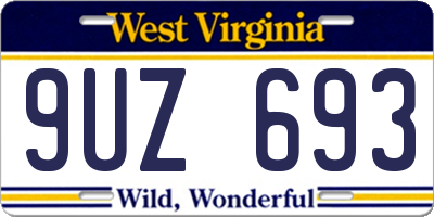 WV license plate 9UZ693