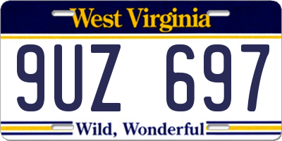 WV license plate 9UZ697