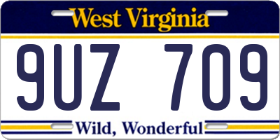 WV license plate 9UZ709