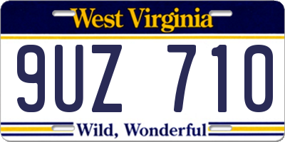 WV license plate 9UZ710