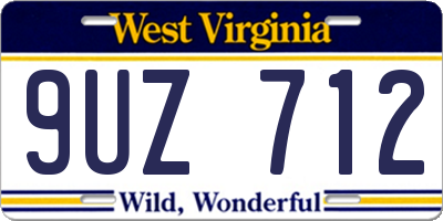 WV license plate 9UZ712