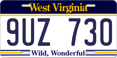 WV license plate 9UZ730