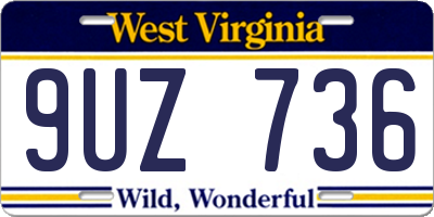 WV license plate 9UZ736