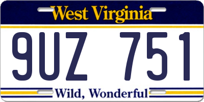 WV license plate 9UZ751