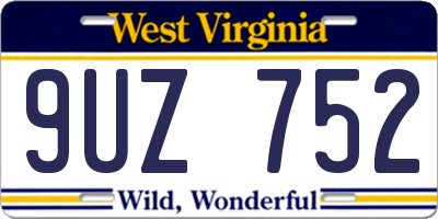 WV license plate 9UZ752