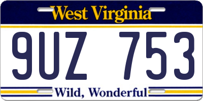 WV license plate 9UZ753