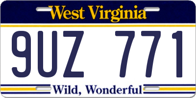 WV license plate 9UZ771