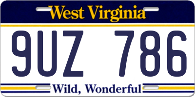 WV license plate 9UZ786