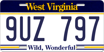 WV license plate 9UZ797