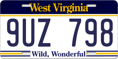 WV license plate 9UZ798