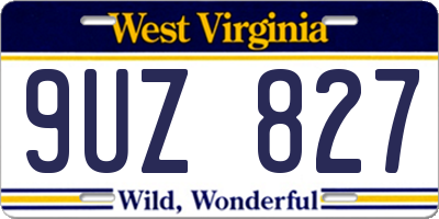 WV license plate 9UZ827
