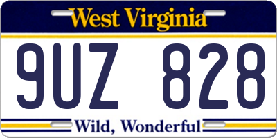 WV license plate 9UZ828