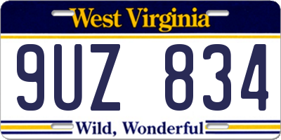 WV license plate 9UZ834