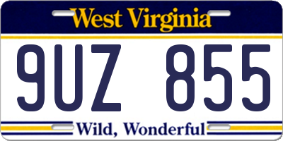 WV license plate 9UZ855