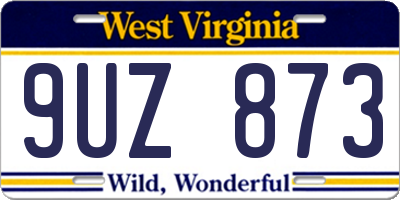 WV license plate 9UZ873