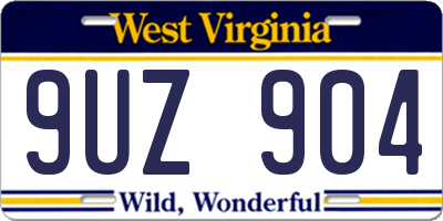 WV license plate 9UZ904
