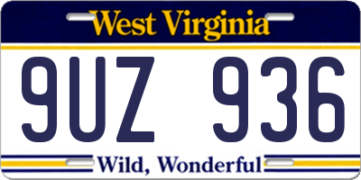 WV license plate 9UZ936