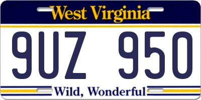 WV license plate 9UZ950