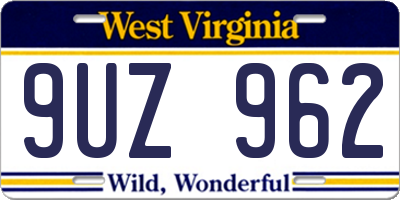 WV license plate 9UZ962