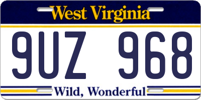 WV license plate 9UZ968
