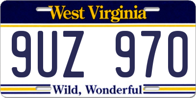 WV license plate 9UZ970