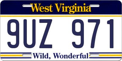 WV license plate 9UZ971