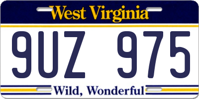 WV license plate 9UZ975