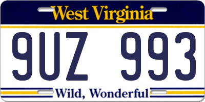 WV license plate 9UZ993