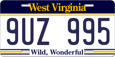 WV license plate 9UZ995