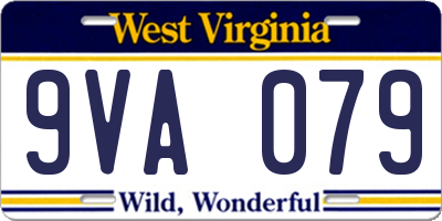 WV license plate 9VA079