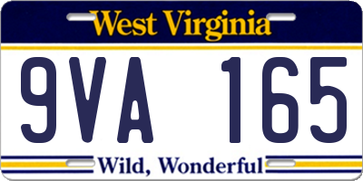 WV license plate 9VA165