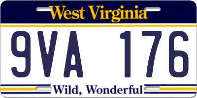 WV license plate 9VA176