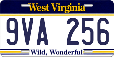 WV license plate 9VA256
