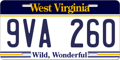 WV license plate 9VA260