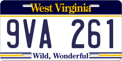 WV license plate 9VA261