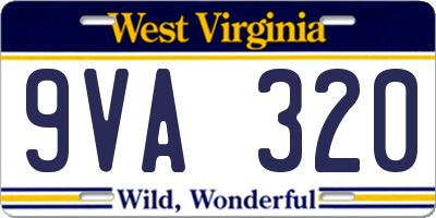 WV license plate 9VA320