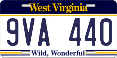WV license plate 9VA440