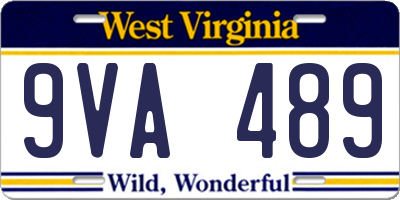 WV license plate 9VA489
