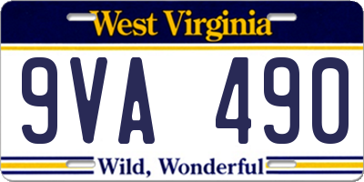 WV license plate 9VA490