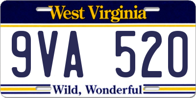 WV license plate 9VA520