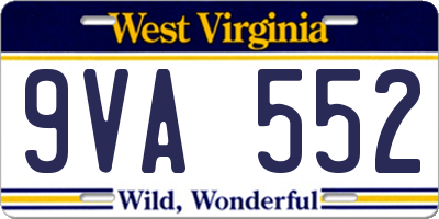 WV license plate 9VA552