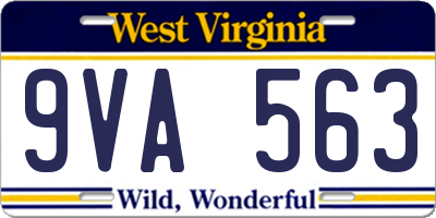 WV license plate 9VA563