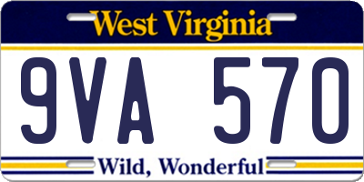 WV license plate 9VA570