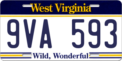 WV license plate 9VA593