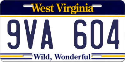 WV license plate 9VA604
