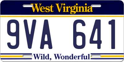 WV license plate 9VA641