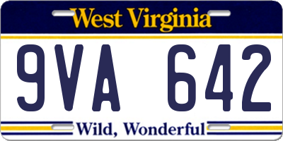 WV license plate 9VA642